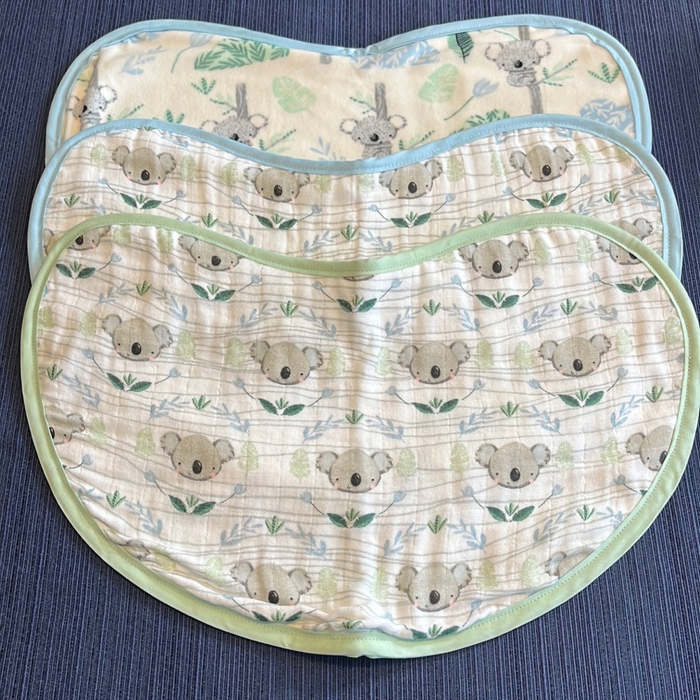 Double koala small baby burp cloth